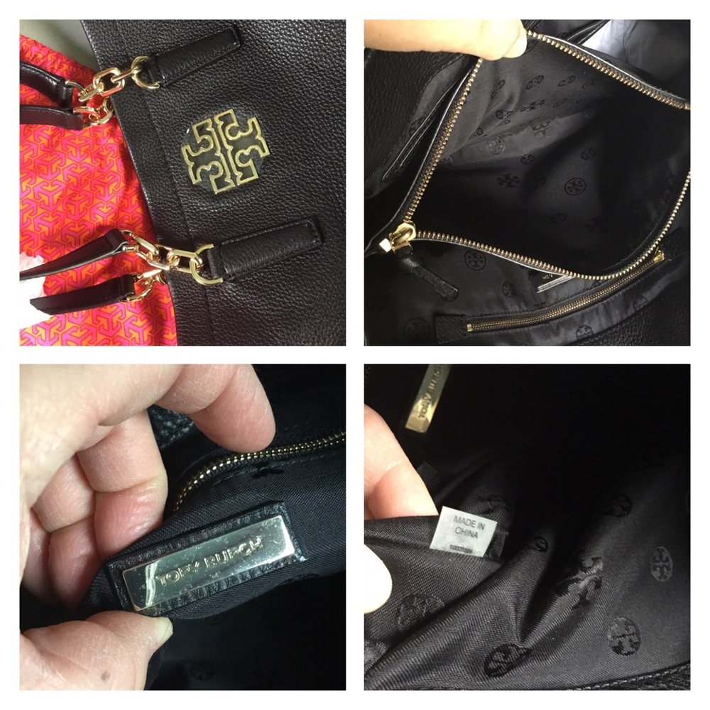 TORY BURCH LARGE LEATHER TOTE WITH MUCH SPACE INNER POCKETS LARGE DUST BAG - Picture 10 of 16